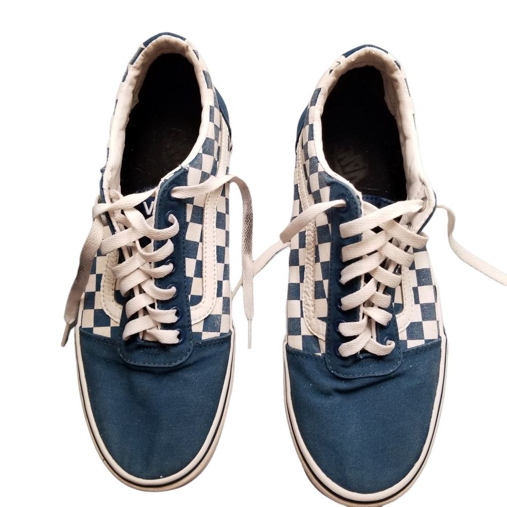 Vans Turquoise Blue Green Checkered Sneakers Shoes sz 10.5 - Picture 7 of 13